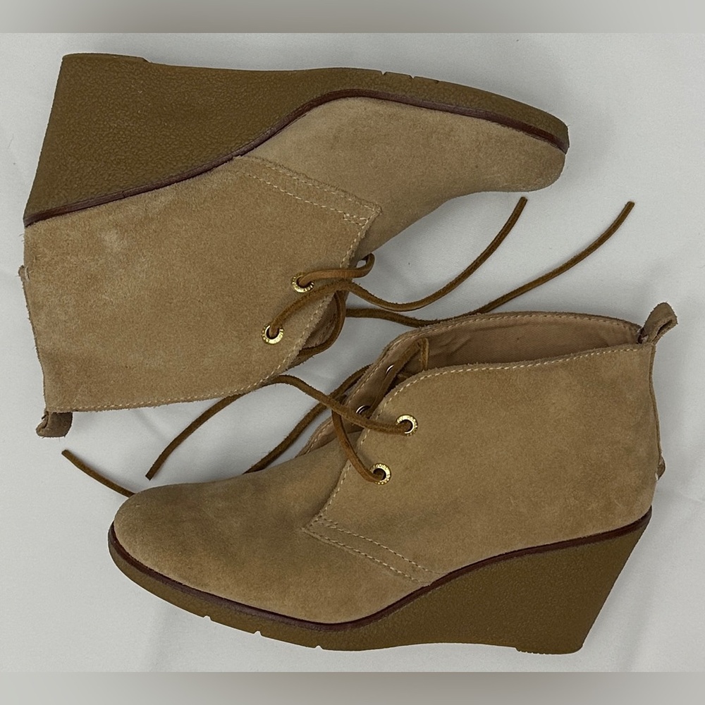 Sperry Harlow Suede Tan Heeled Boots